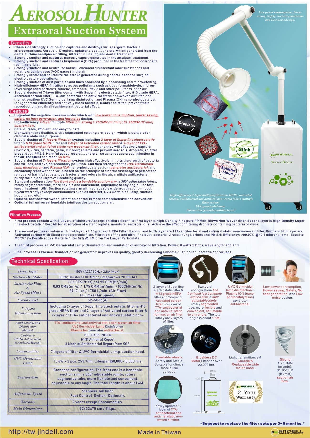 JinDELL Aerosol Hunter- Extraoral Suction System