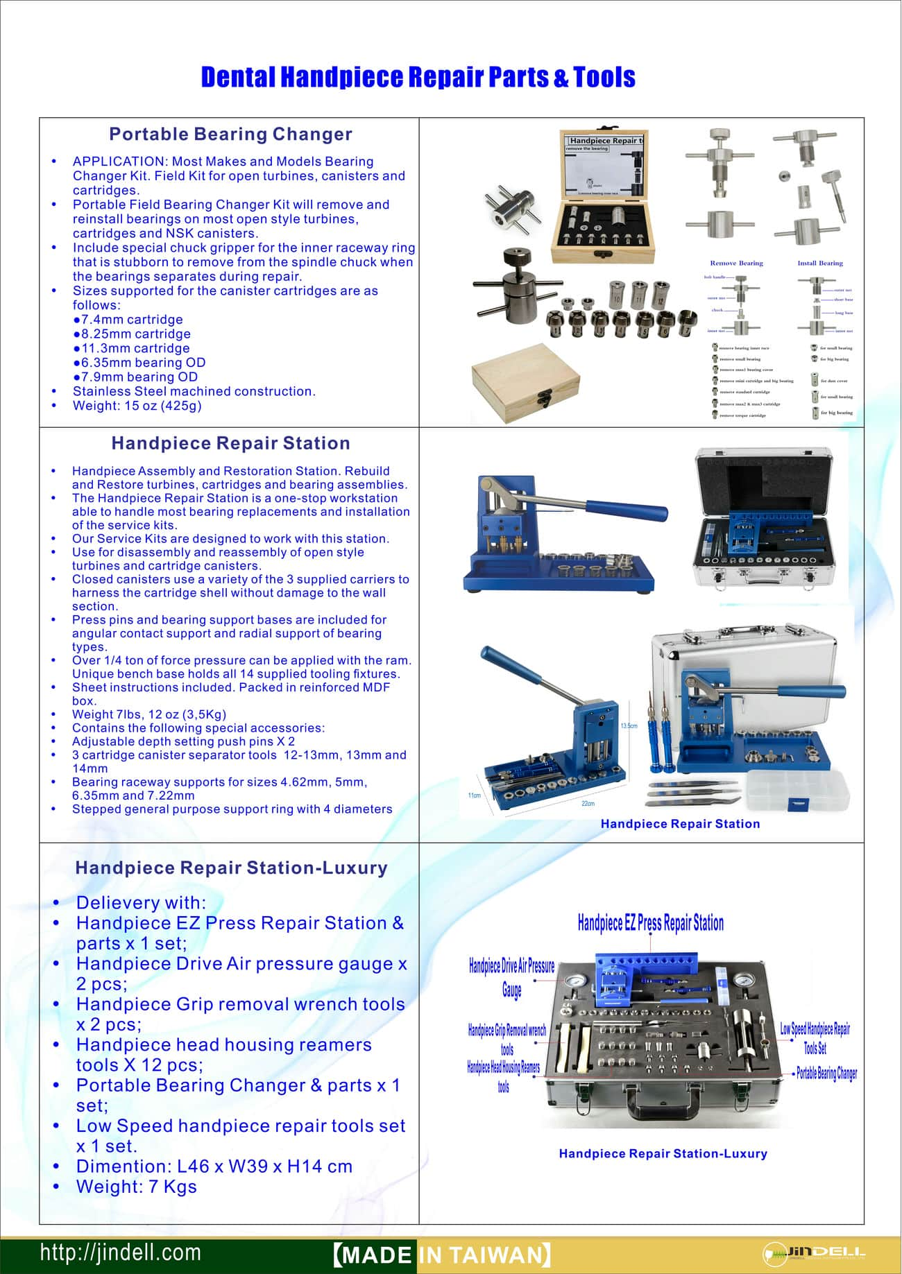 Dental Handpiece Repair Parts & Tools