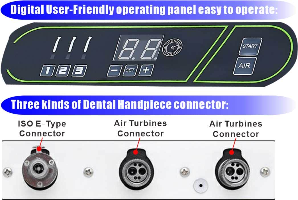 JD-LUB Care+ Operation Pannel & Various Dental Handpiece Connector