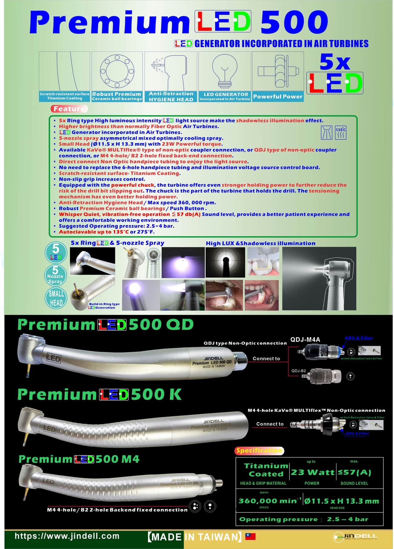 Premium LED 500-LED GENERATOR build-in Air Turbines