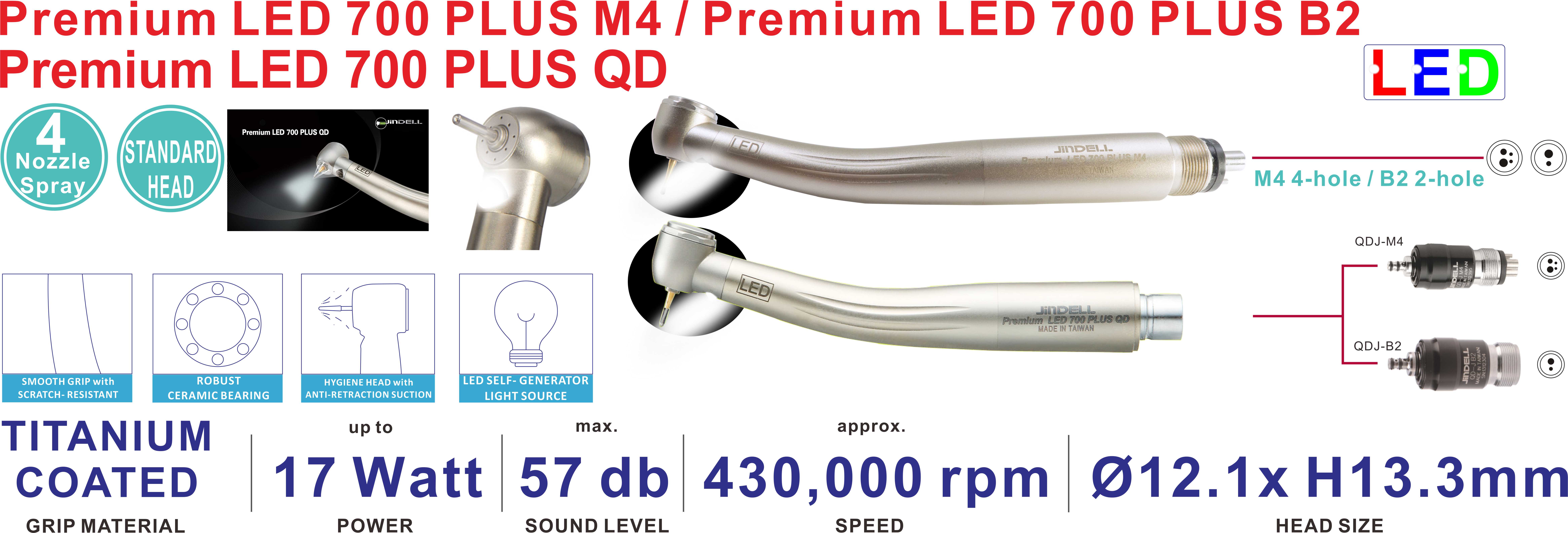 Premium LED 700 PLUS series Turbine Handpiece