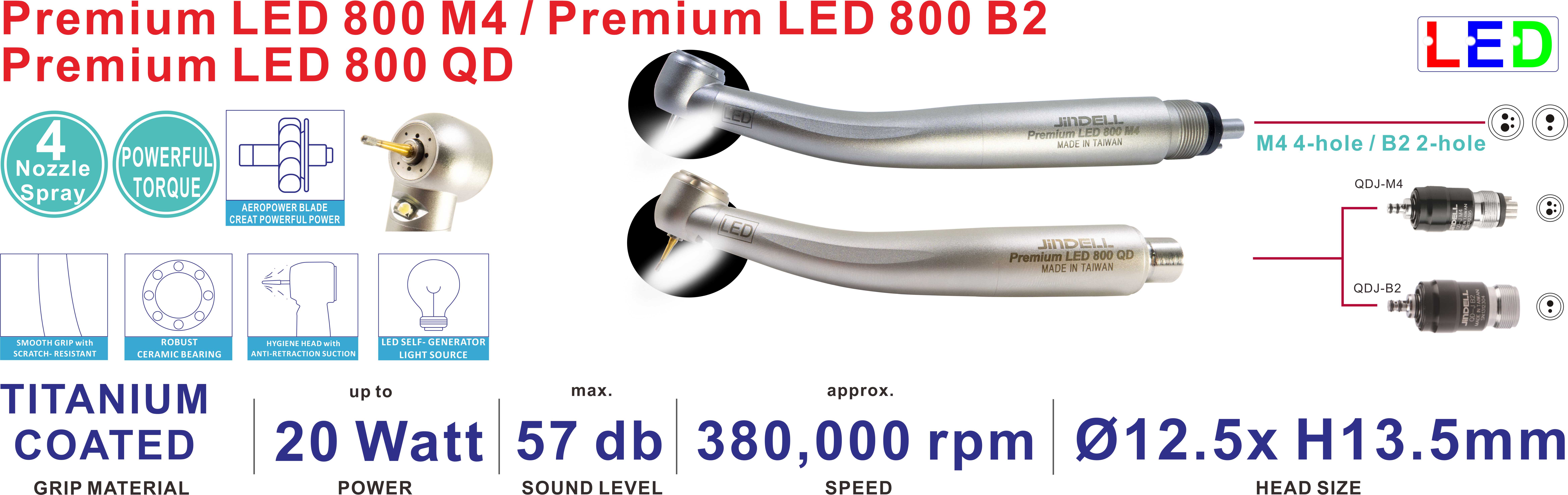 Premium LED 800 series Turbine Handpiece