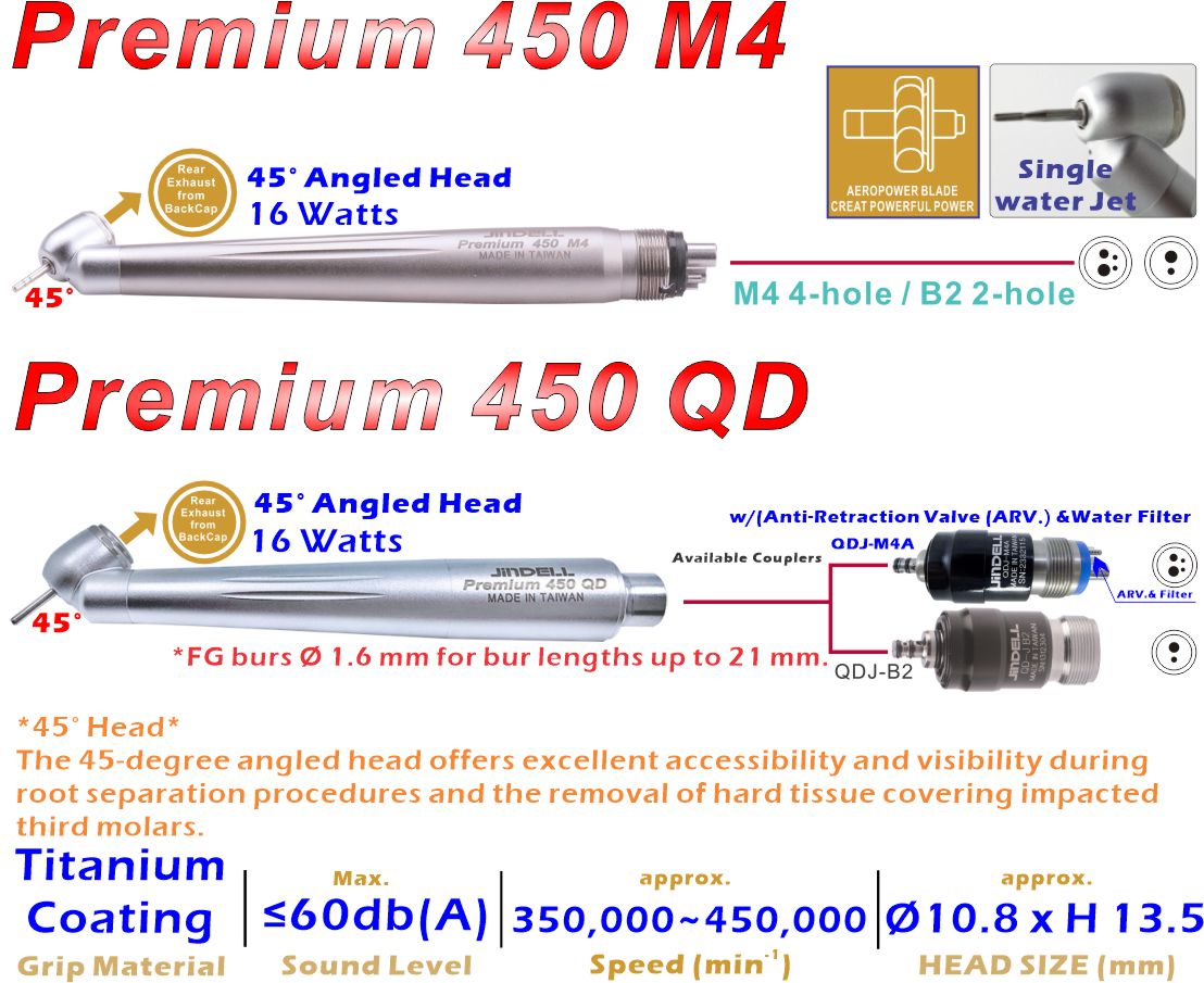 Premium 450 NON OPTIC AIR TURBINES