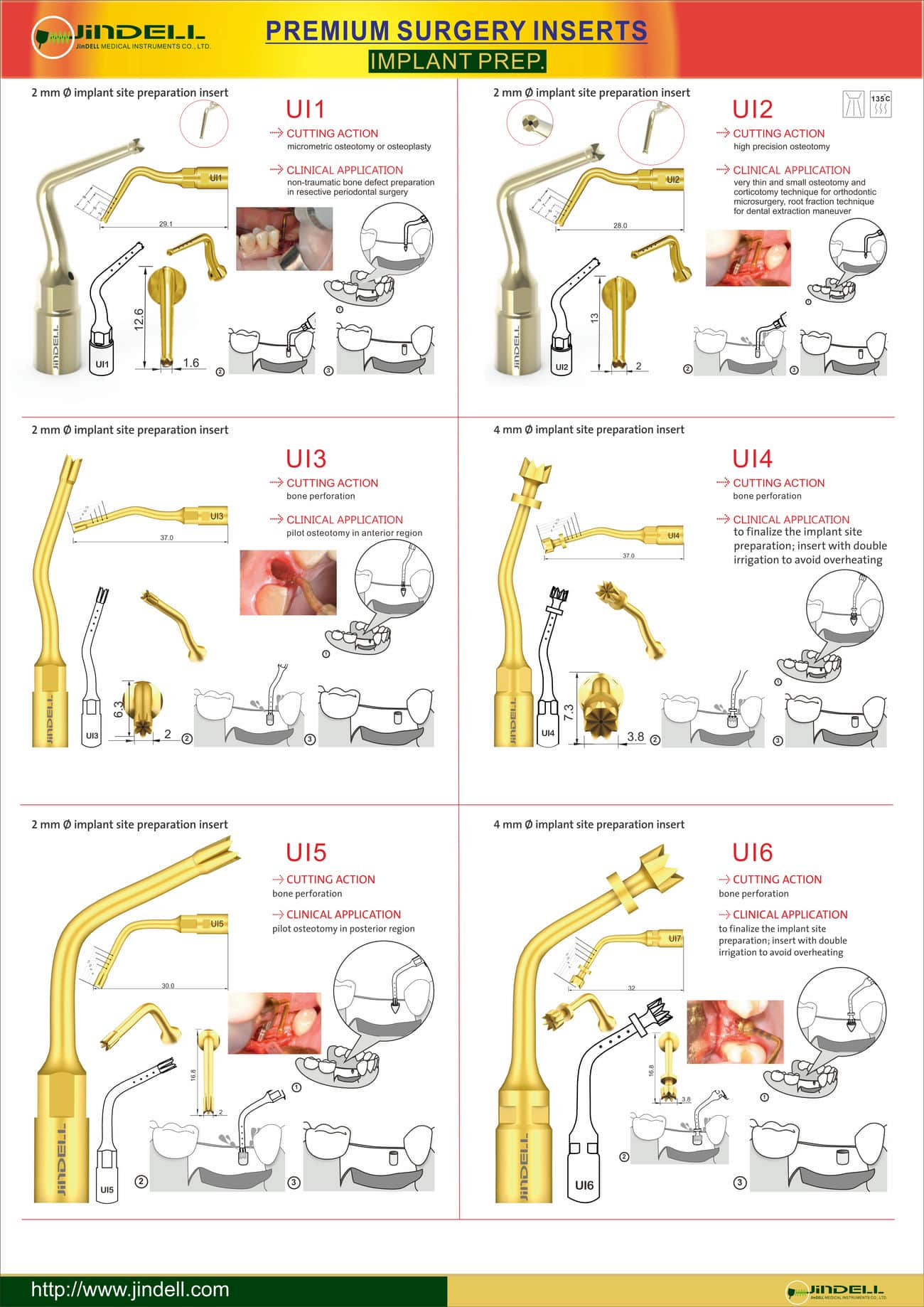 JinDELL Premium Surgery Inserts-Implant Prep Inserts