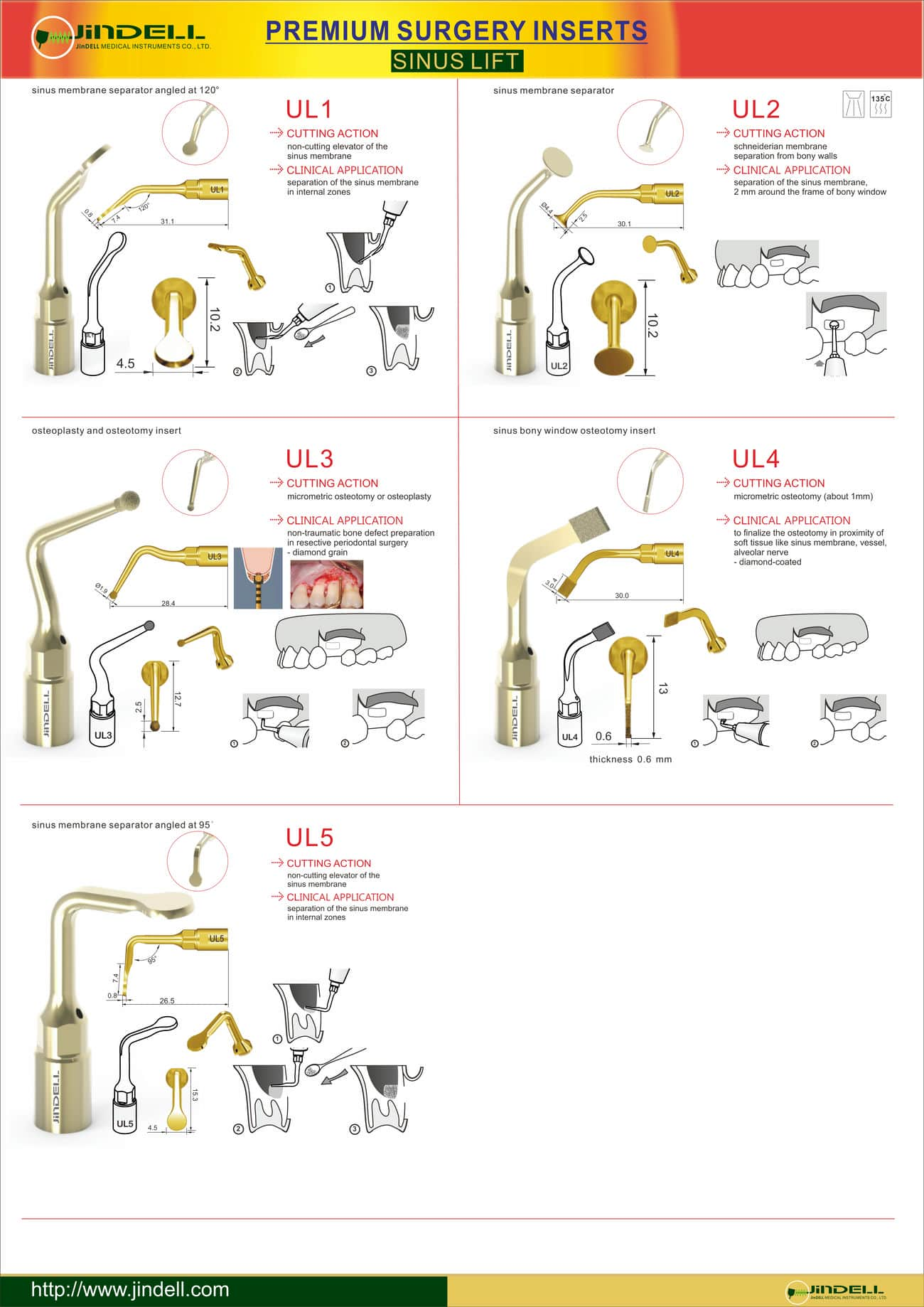 JinDELL Premium Surgery Inserts-Sinus Lift Inserts